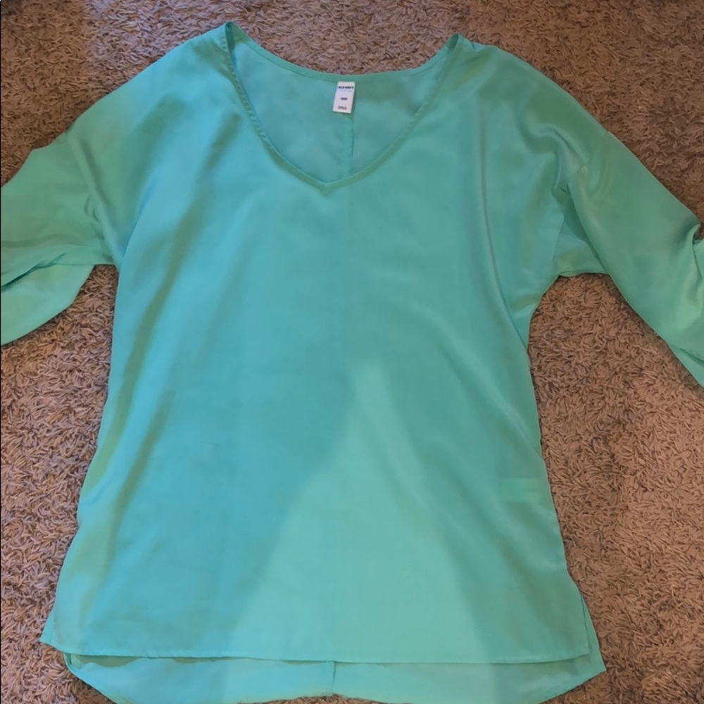 Old Navy mint green ¾ sleeve blouse, size small